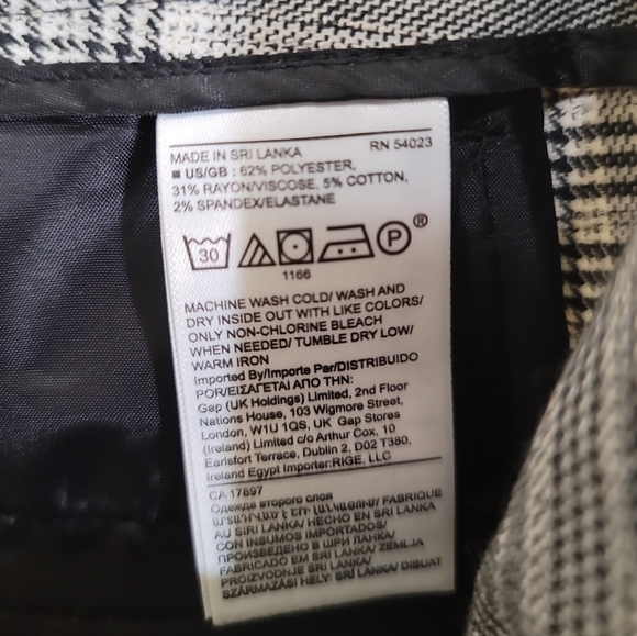 NWT Banana Republic Glen Plaid Pants 6 High Rise Tapered Leg - Picture 6 of 6
